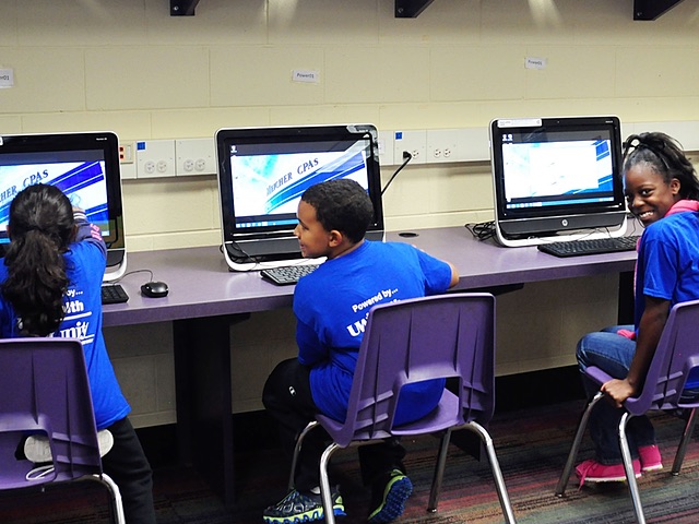 Boys and Girls Club of Dane County remodeling of its technology lab, through Meicher CPAs' donation.